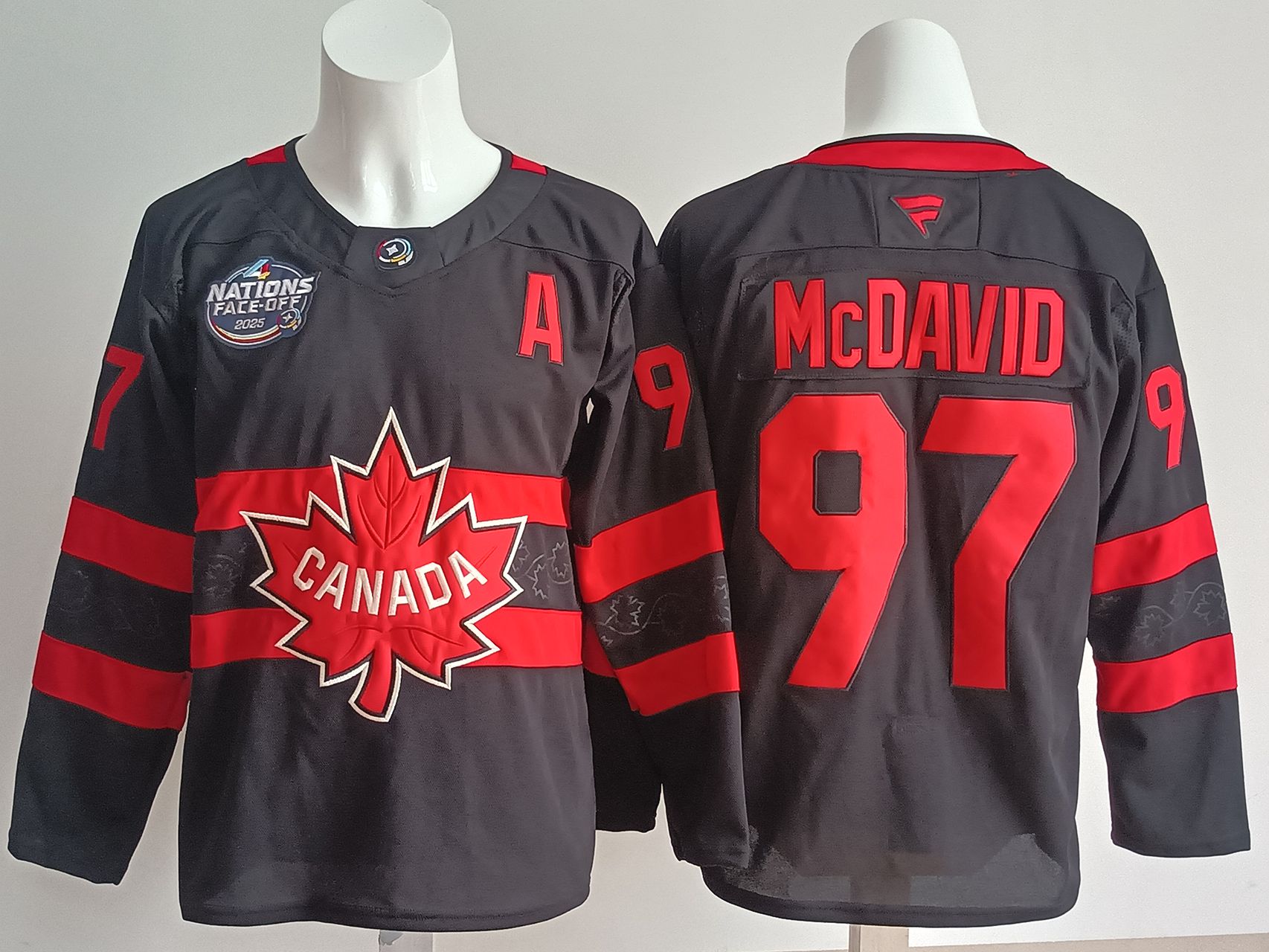 Men Canada #97 Mcdavid Black 2025 Fanatics Home Premium NHL Jersey style 1->more nhl jerseys->NHL Jersey